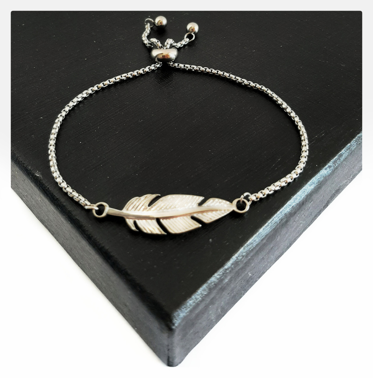 John Greed Signature Silver Delicate Feather Bracelet